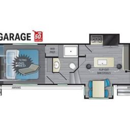 
										2021 Heartland Cyclone 4214 Toy Hauler, Front Living, Solar Package 14 ft Garage full									