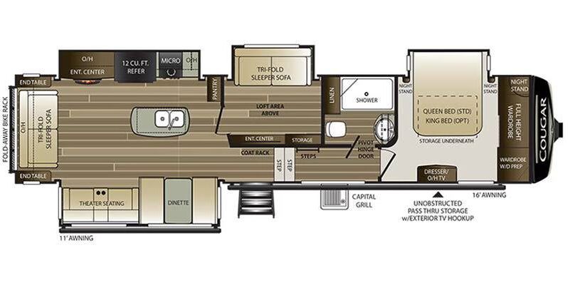 
								2019 Keystone Cougar 368MBI Bunk Room wit Loft. All Season full									